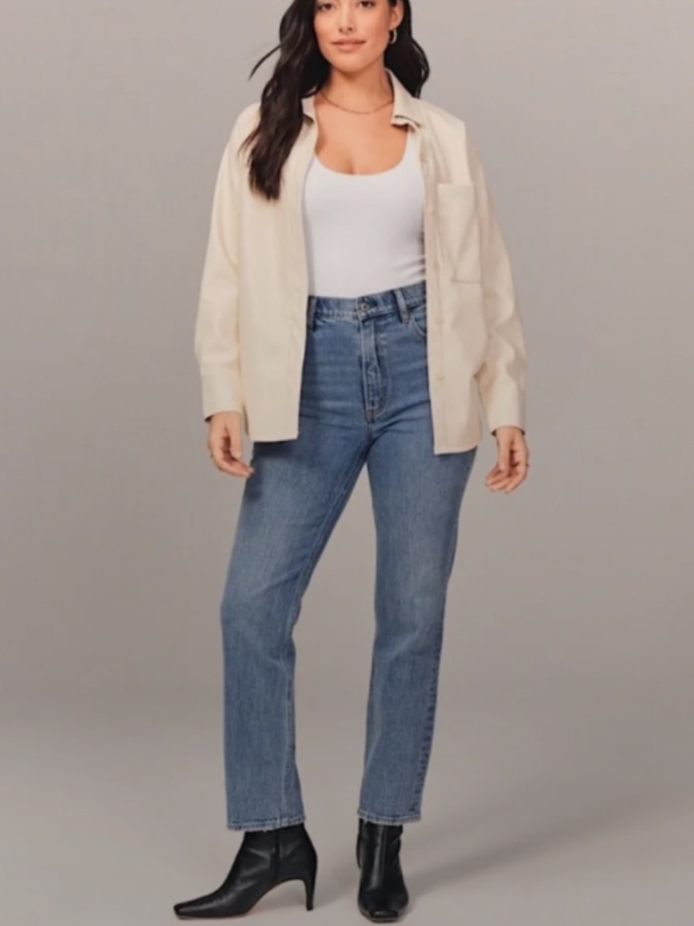 Abercrombie & Fitch The Ankle Straight High-Rise Women''s 25 Blue Jeans